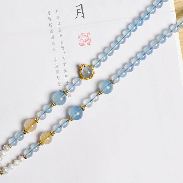 Aquamarine teardrop necklace