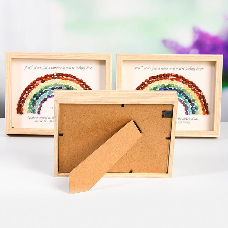 Rainbow crystal stone photo frame ornaments