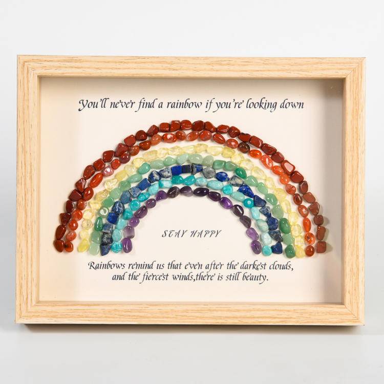Rainbow crystal stone photo frame ornaments