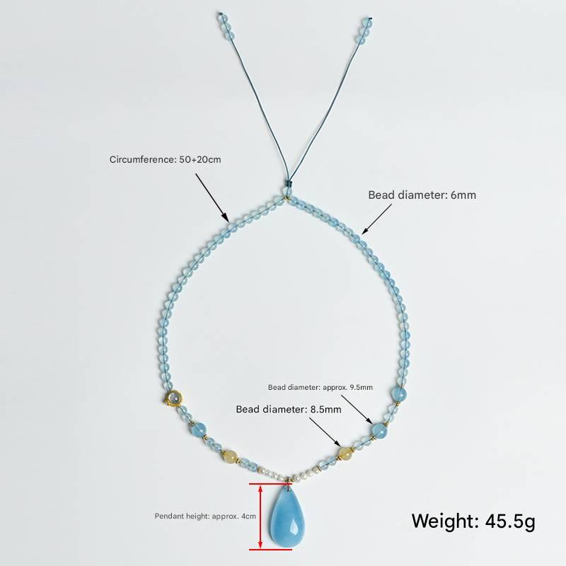 Aquamarine teardrop necklace