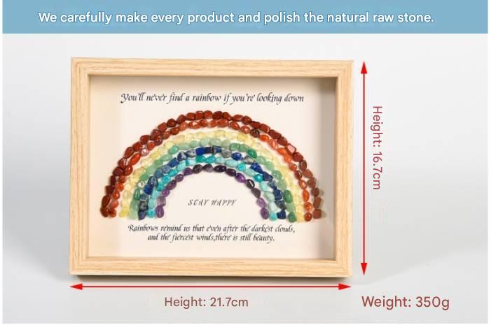 Rainbow crystal stone photo frame ornaments